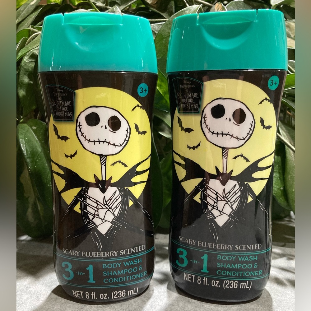 Jack Skellington Nightmare Before Christmas 3-in-1 Body Wash Shampoo Cond Lot 2